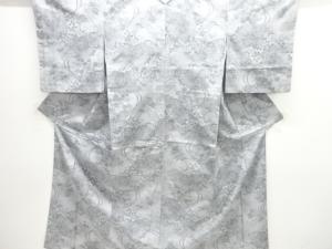 和楽器に花模様織出し手織り紬着物